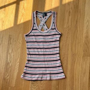 Left of Center Anthropologie Ribbed Striped Racerback Tank – Size M